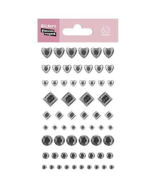 Stickers Nouvelles Images Losangos e Corações Prateados 1