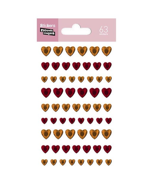 Stickers Nouvelles Images Corações Laranja e Vermelhos 1