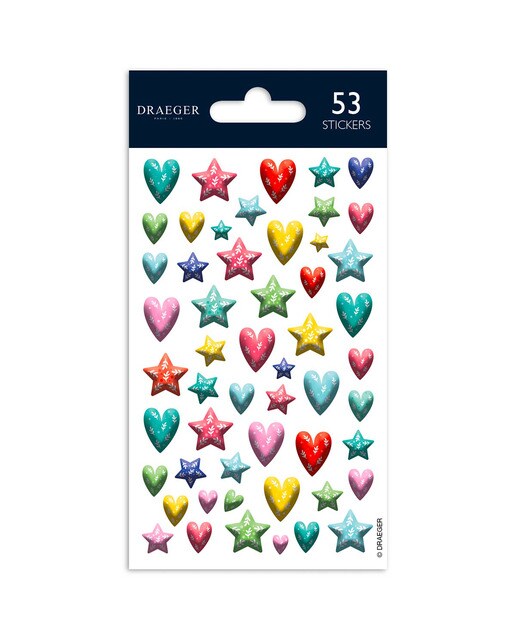 Sticker Kids 53 Autocolantes Corações e Estrelas em Resina - Multicolor 1