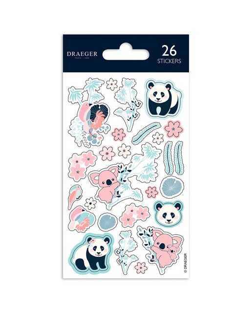 Imagen 0 de Sticker kids 26 pegatinas papel panda Draeger tonos pastel