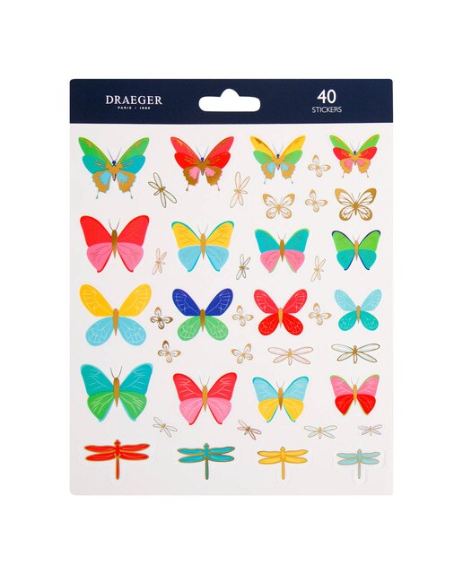 Sticker Kids 40 Autocolantes Borboletas em PVC e Foil - Multicolor/Dourado 1