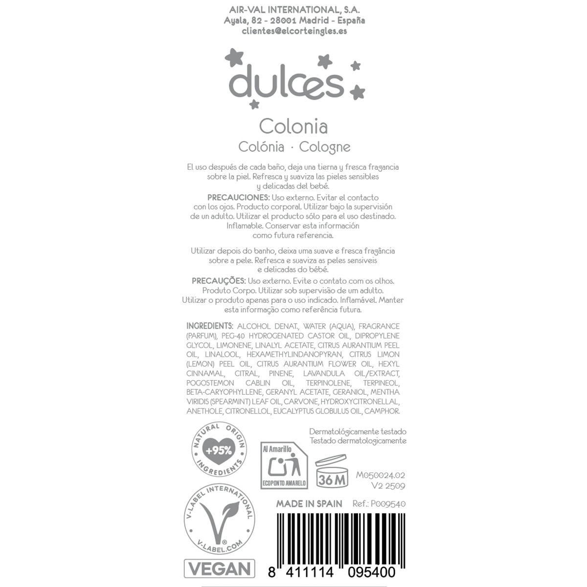 Colónia 250 ml Dulces Branco-2