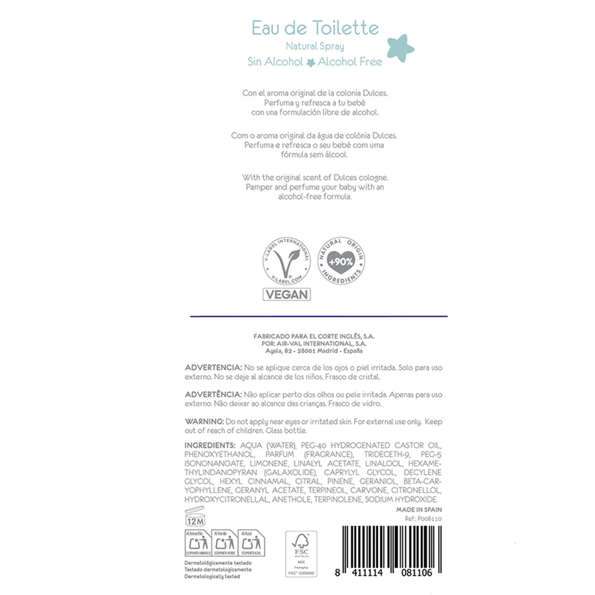 Eau de Toilette Dulces Eau de Senteur sem álcool (100 ml) 2