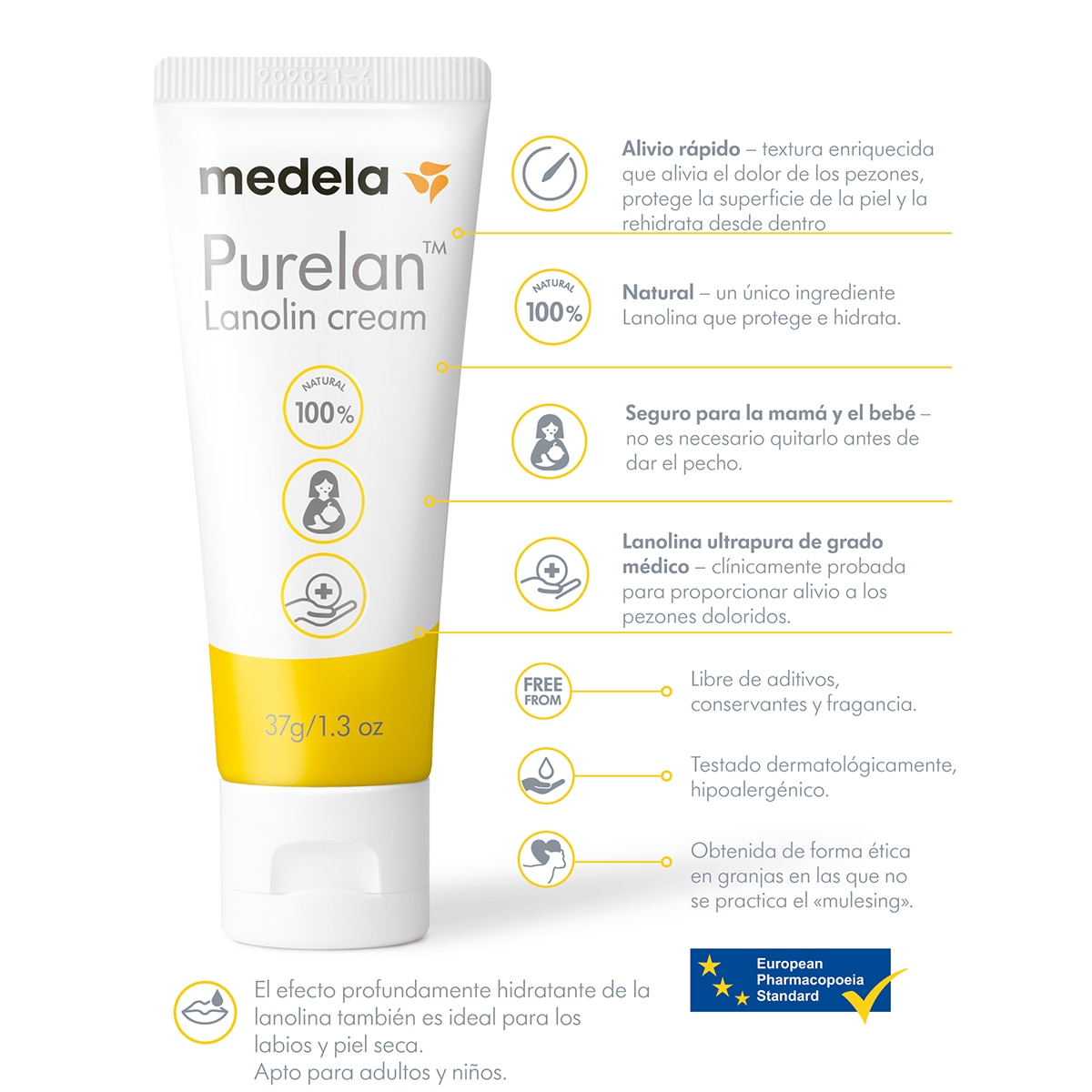 Crema Purelan Medela de lanolina (37 g.) - Amarillo Amarillo-6
