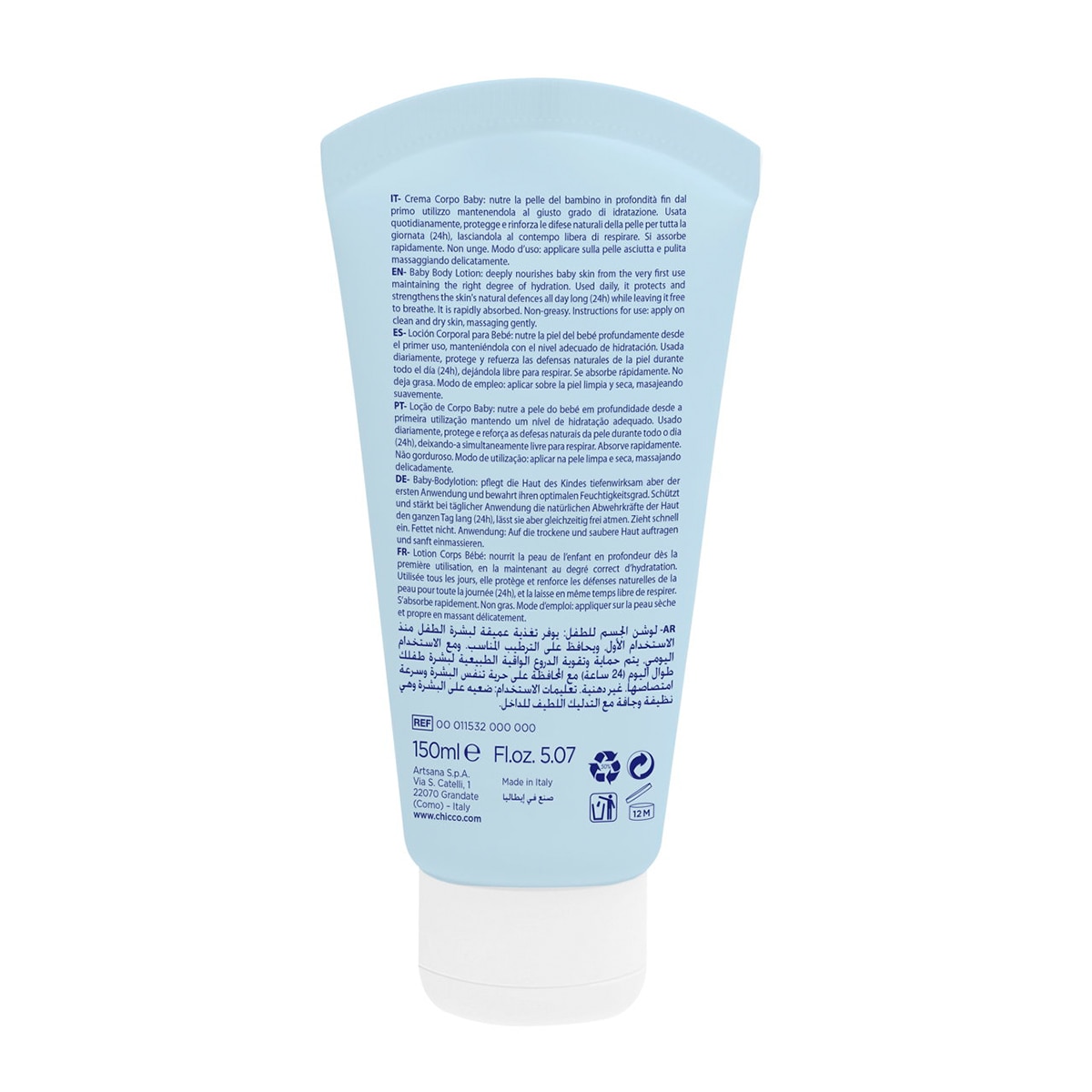 Crema corporal NATURAL sensation Chicco 150ml 0m+ - Azul claro Azul claro-2