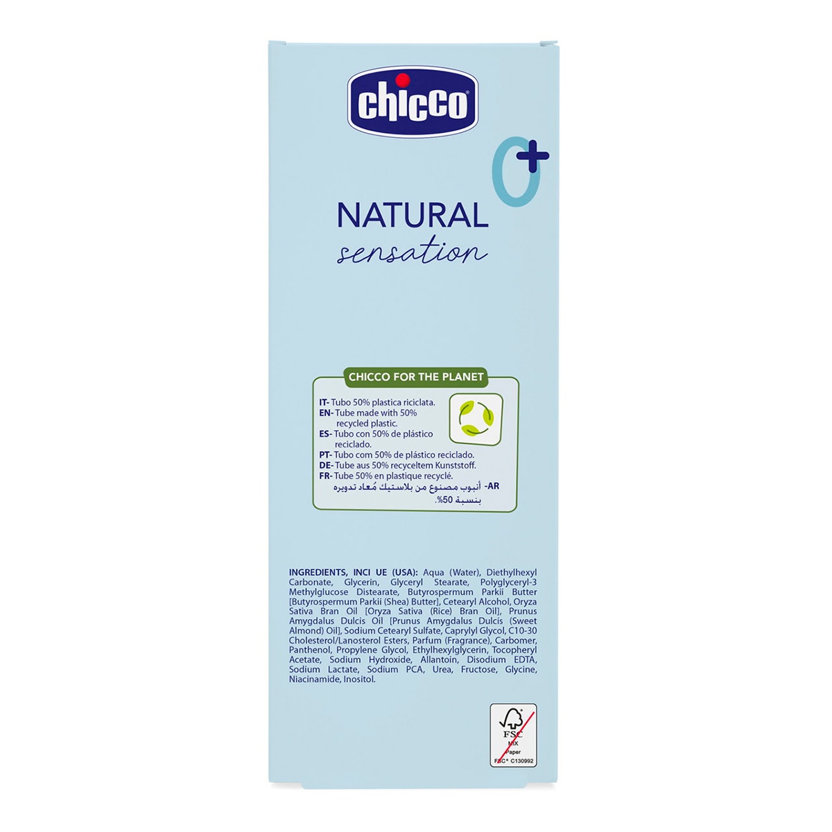 Crema corporal NATURAL sensation Chicco 150ml 0m+ - Azul claro Azul claro-4