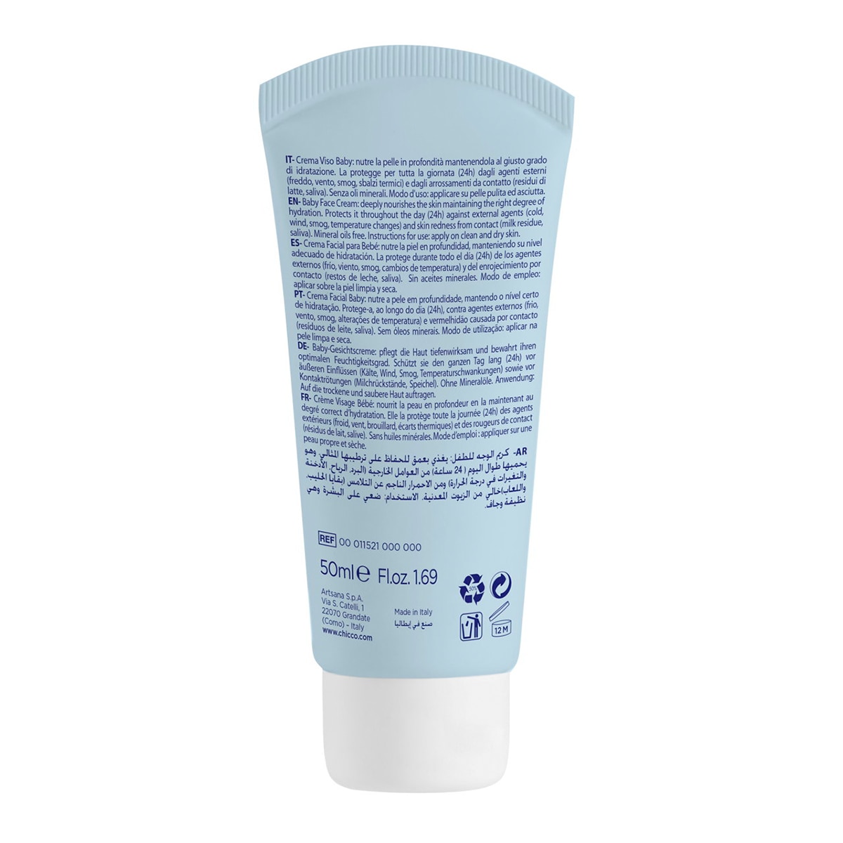 Crema facial NATURAL sensation Chicco 50ml 0m+ - Azul claro Azul claro-2