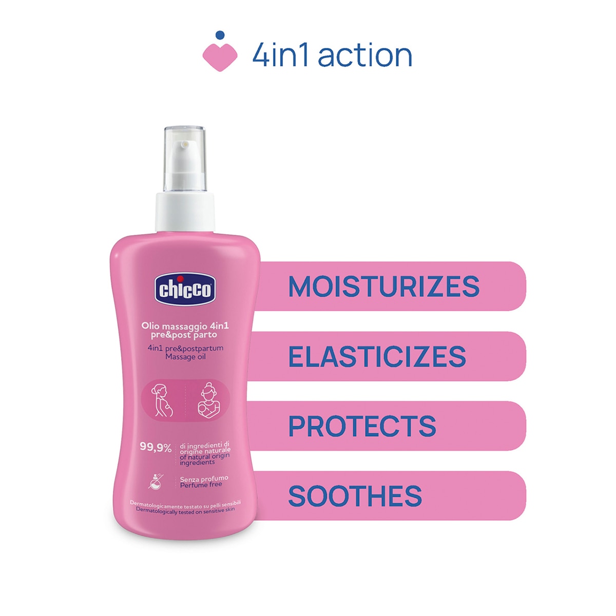 Óleo de Massagem para Antes e Depois do Parto 4 em 1, 200 ml Branco-2