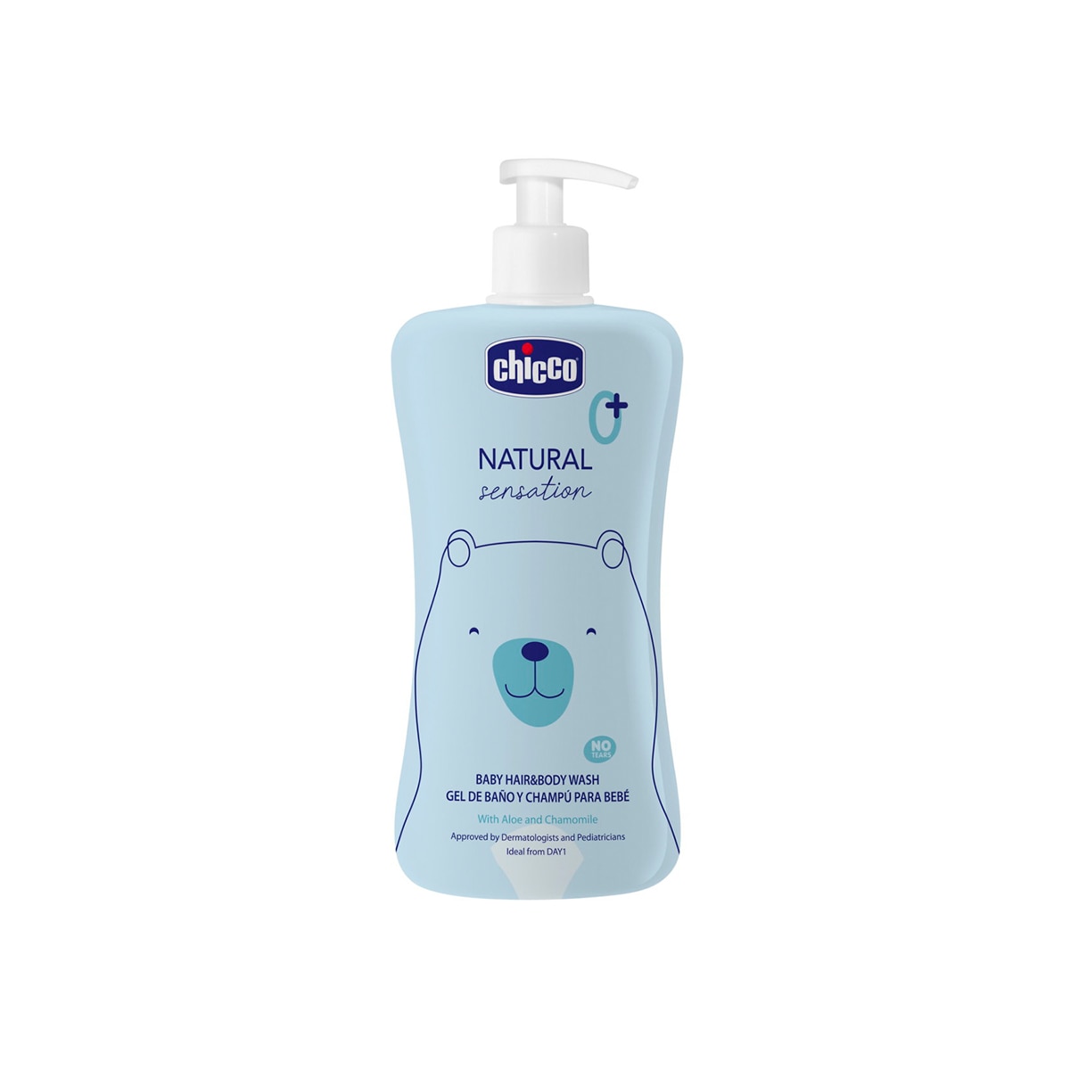 Gel cuerpo cabello NATURAL sensation Chicco 500ml 0m+ - Azul claro Azul claro-1