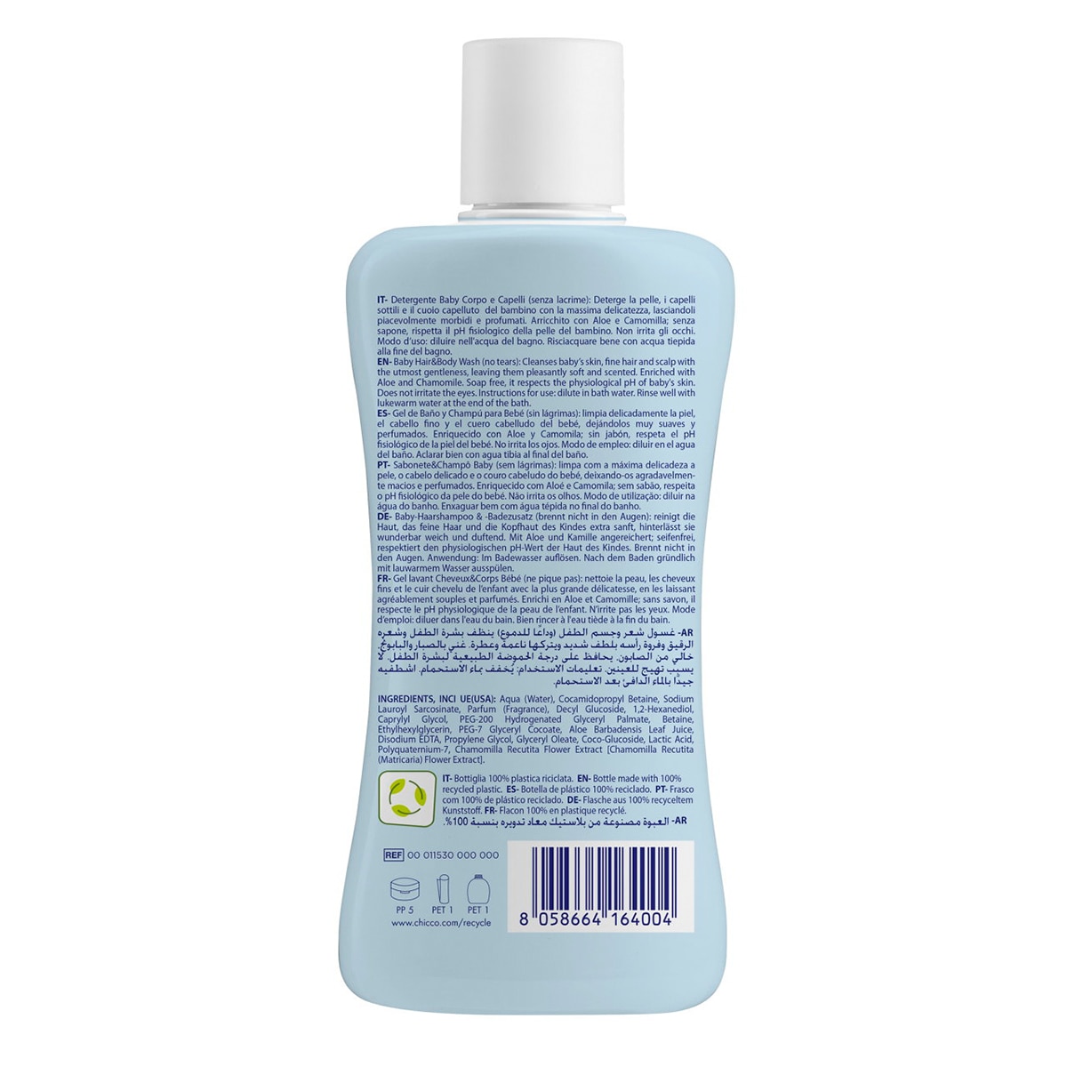 Gel cuerpo cabello NATURAL sensation Chicco 200ml 0m+ - Azul claro Azul claro-2