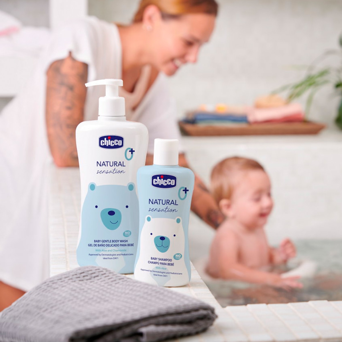 Gel de baño NATURAL sensation Chicco 500ml 0m+ Azul claro Azul claro-3