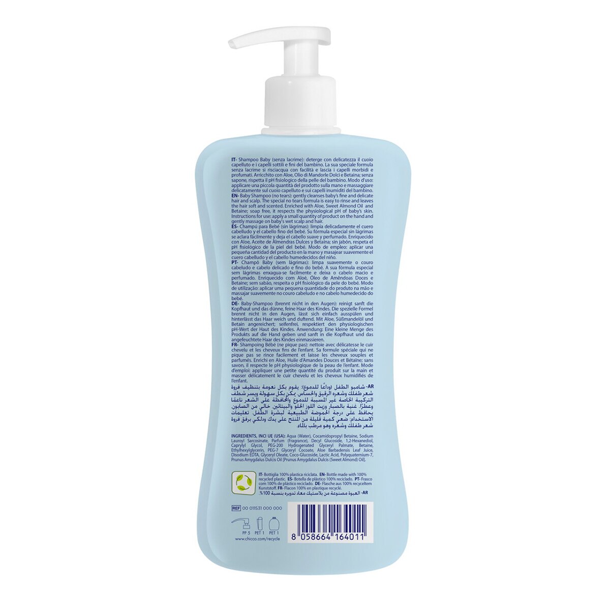 Champú NATURAL sensation Chicco 500ml 0m+ - Azul claro Azul claro-2
