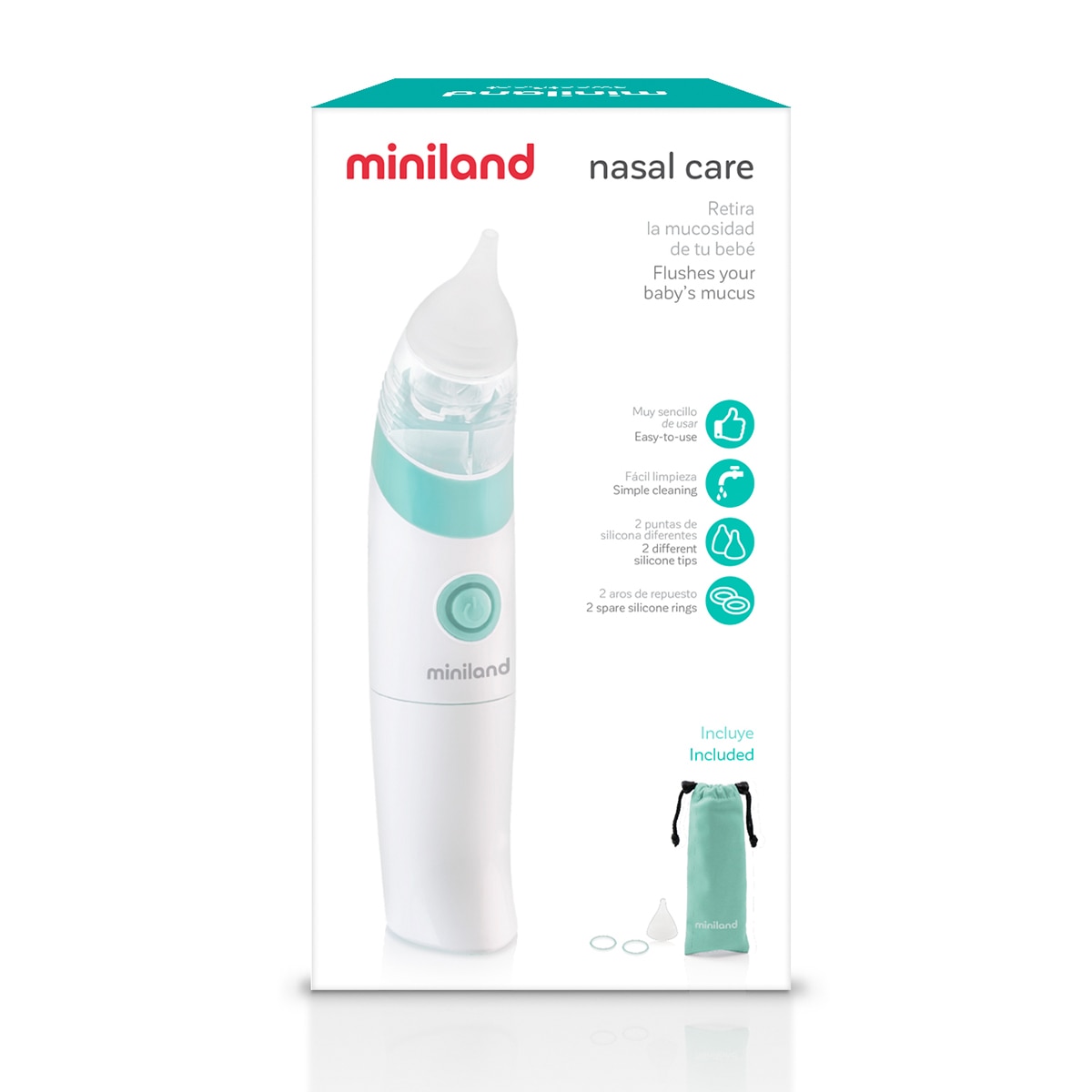 Aspirador Elétrico Nasal Care Branco / Azul-6