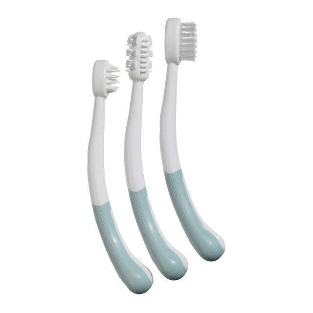Pack tres Cepillos de Dientes bbest para bebés blanco/azul
