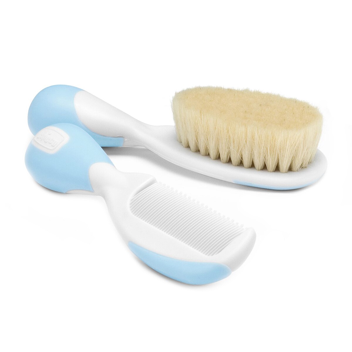 Conjunto de Escova + Pente Pêlo Natural azul Azul-1