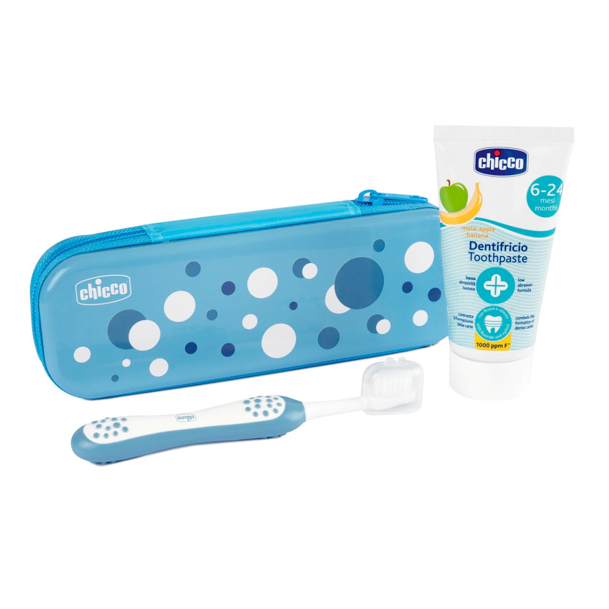 Imagem 0 de Kit Dentário Chicco Escova e Pasta Fresca com Flúor (6-36 M.) azul