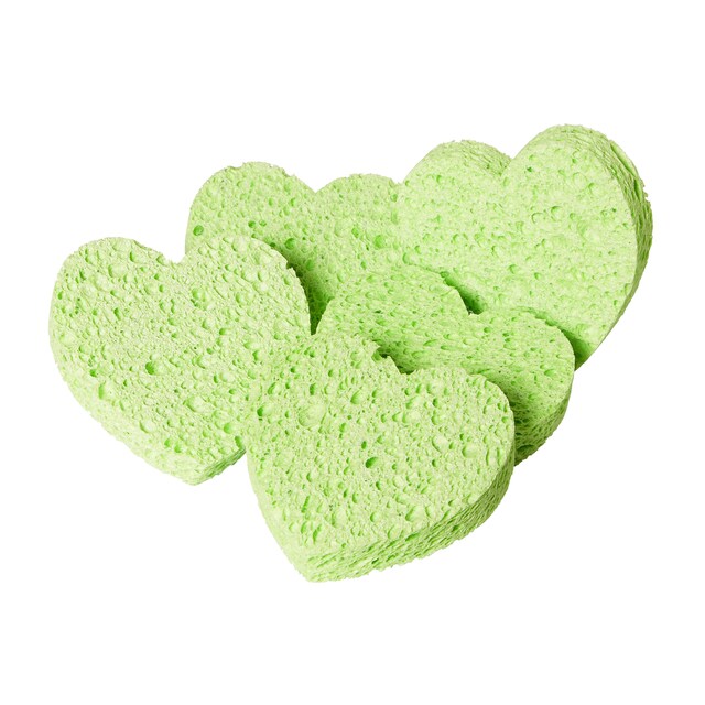Pack de 5 Esponjas bbest Corazón de celulosa verde