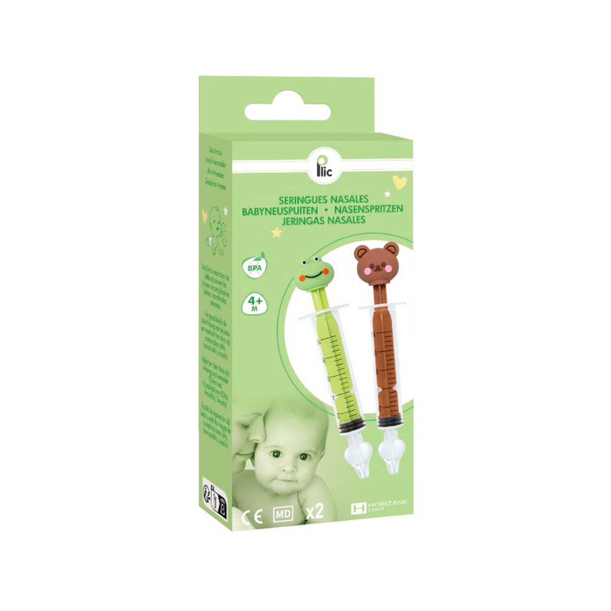 Imagen 0 de Jeringuillas nasales infantiles Horizane Plic care osito/ranita Multicolor
