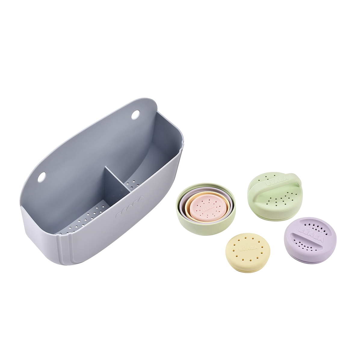 Pack baño Béaba cesto portaobjetos + juegos de baño silicona - Multicolor Multicolor-2