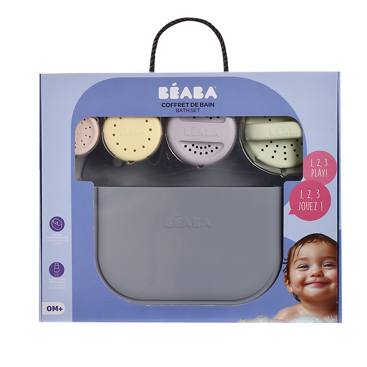Pack baño Béaba cesto portaobjetos + juegos de baño silicona - Multicolor Multicolor-3