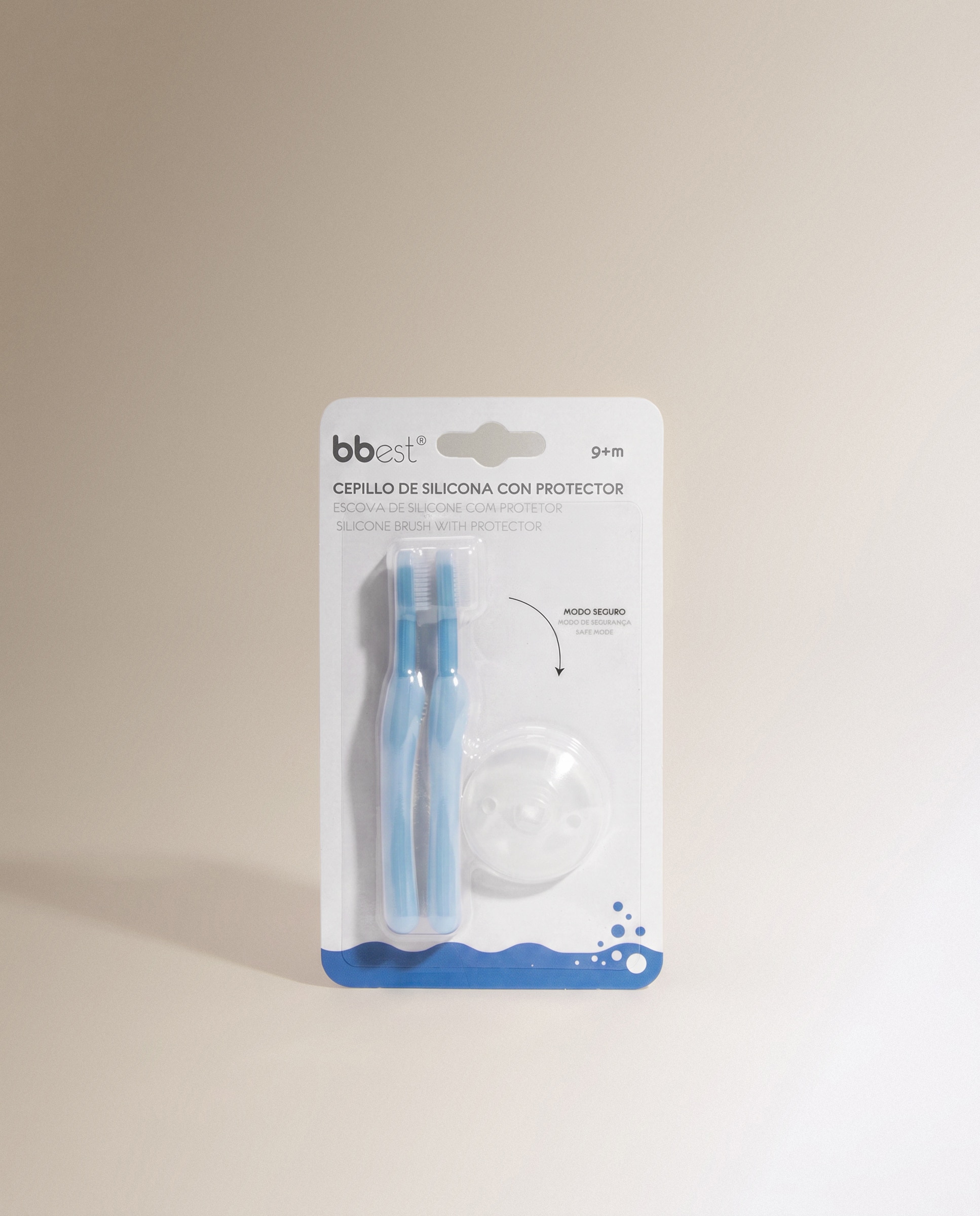 Escovas de Dentes de Silicone com Protetor Azul Electric-3