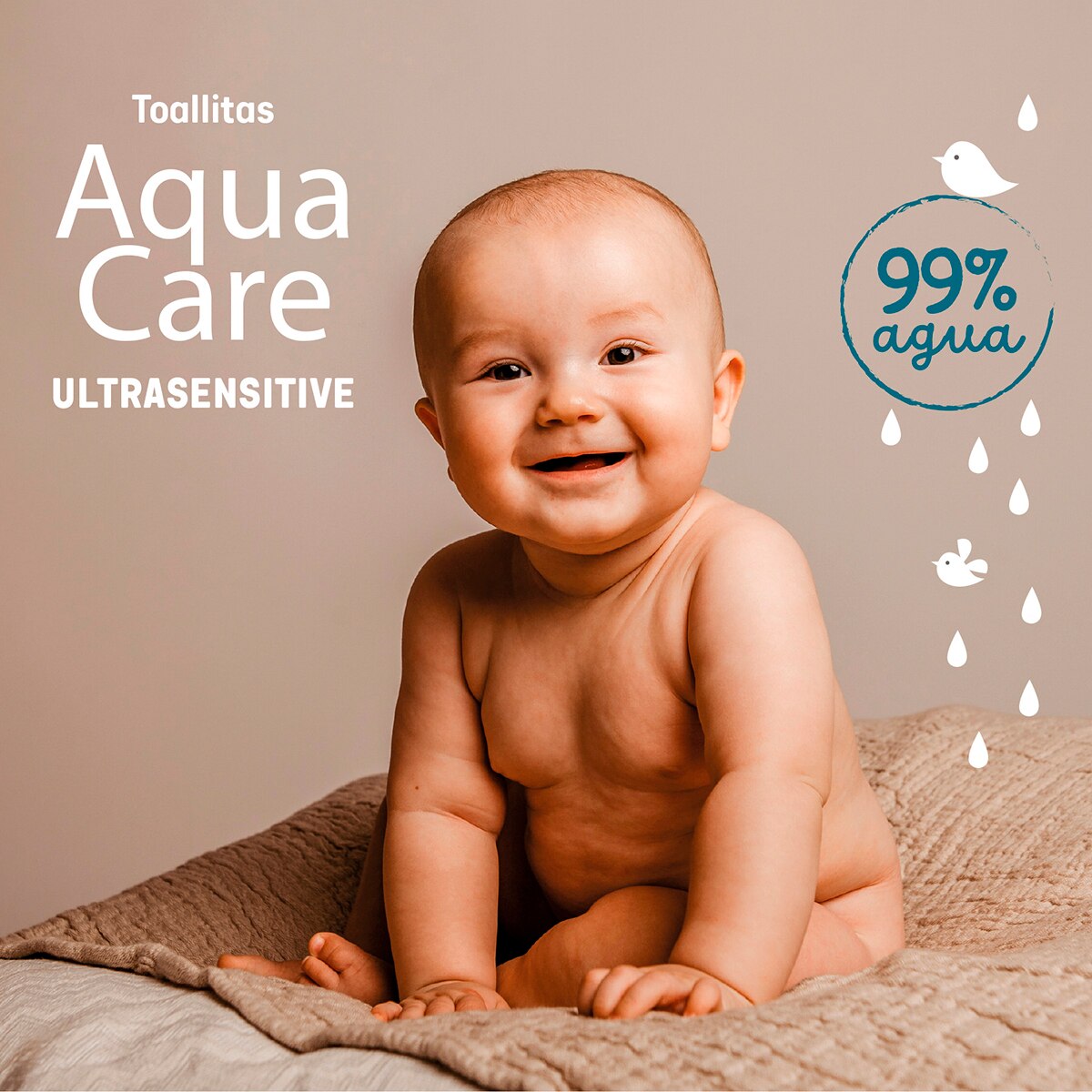 Toalhitas Aqua Care - Pack de 60 Unid Branco-4