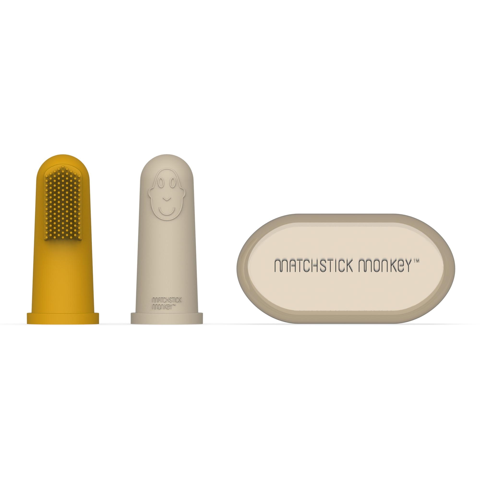 Imagem 0 de Conjunto de 2 Escovas de Dentes de Dedo com Estojo para Dentes e Gengivas de Bebé