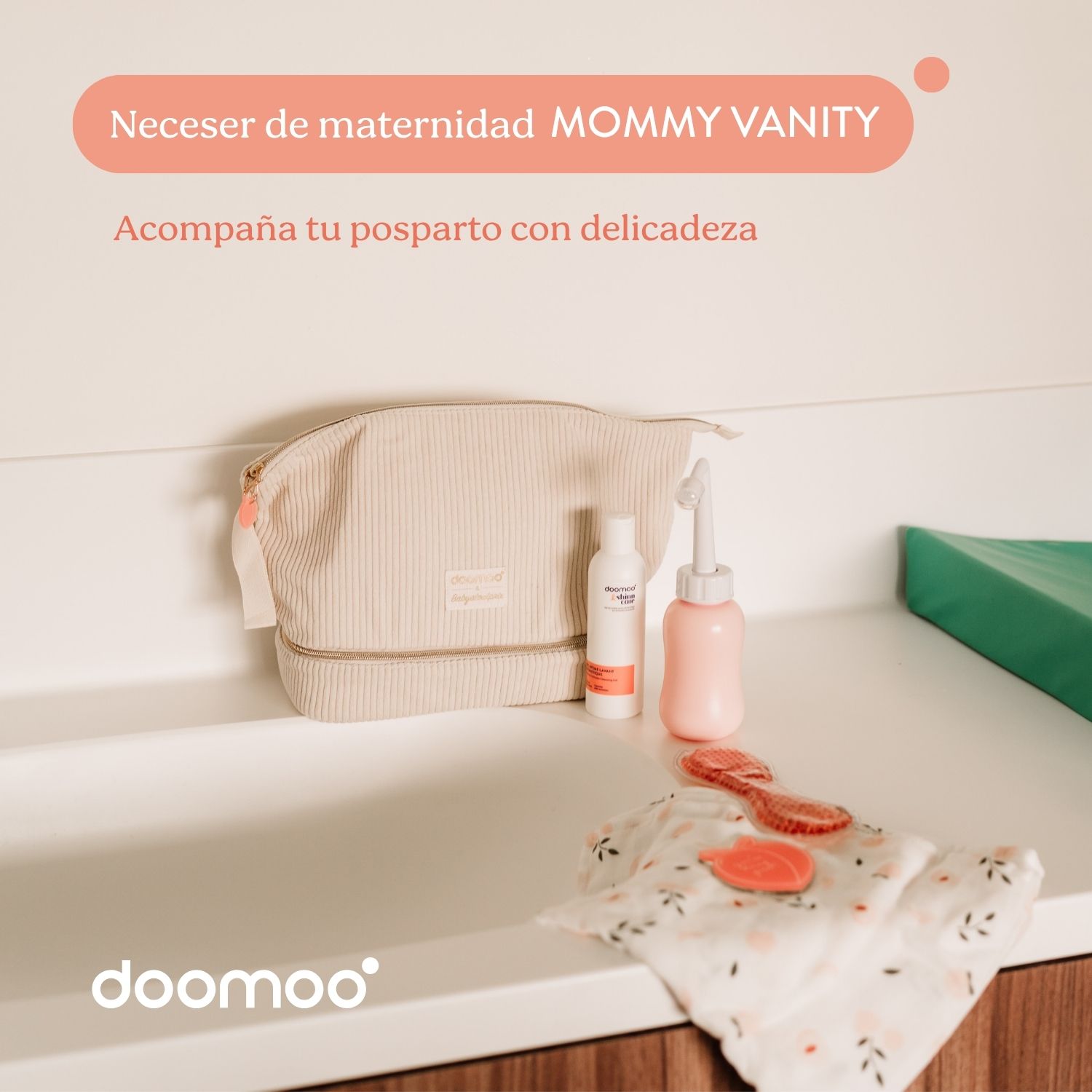 Neceser de maternidad Doomoo & Shinn Care Mommy Vanity - Crudo Crudo-4