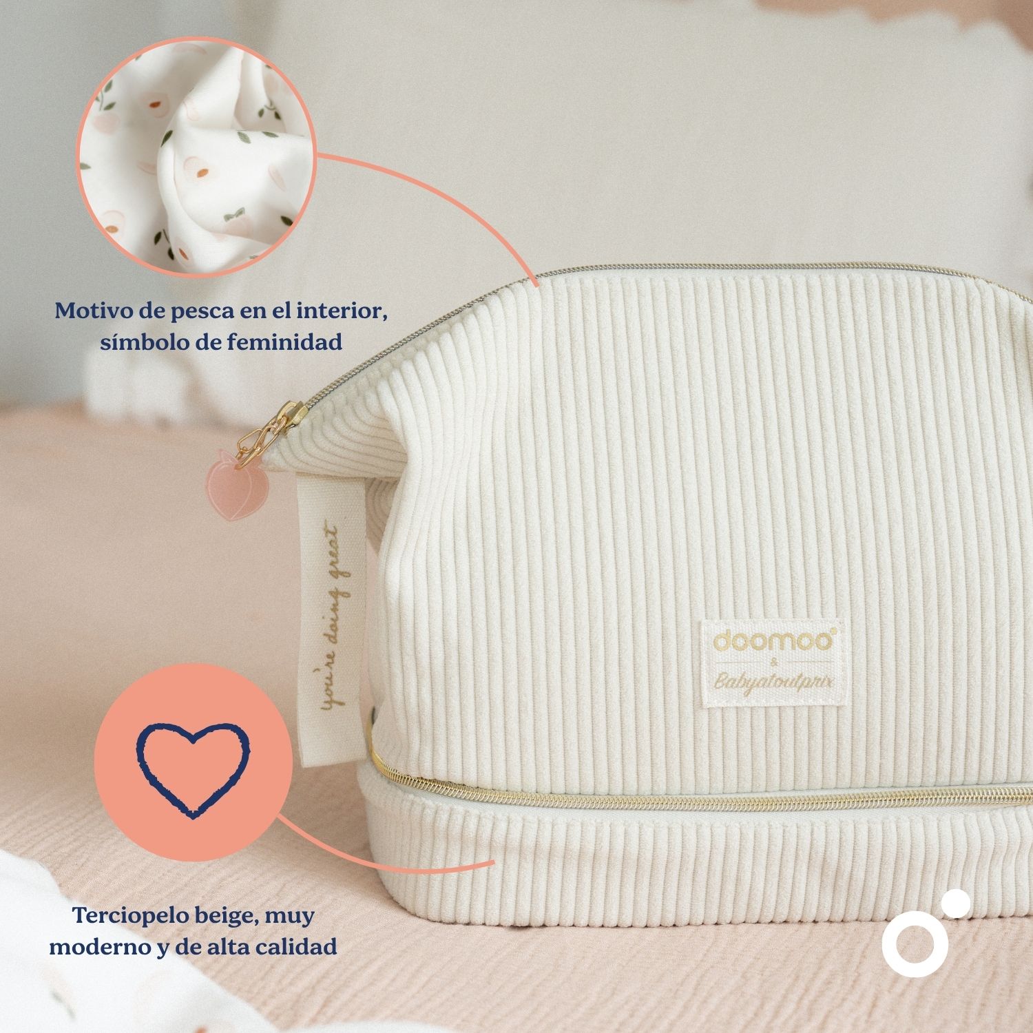 Neceser de maternidad Doomoo & Shinn Care Mommy Vanity - Crudo Crudo-9