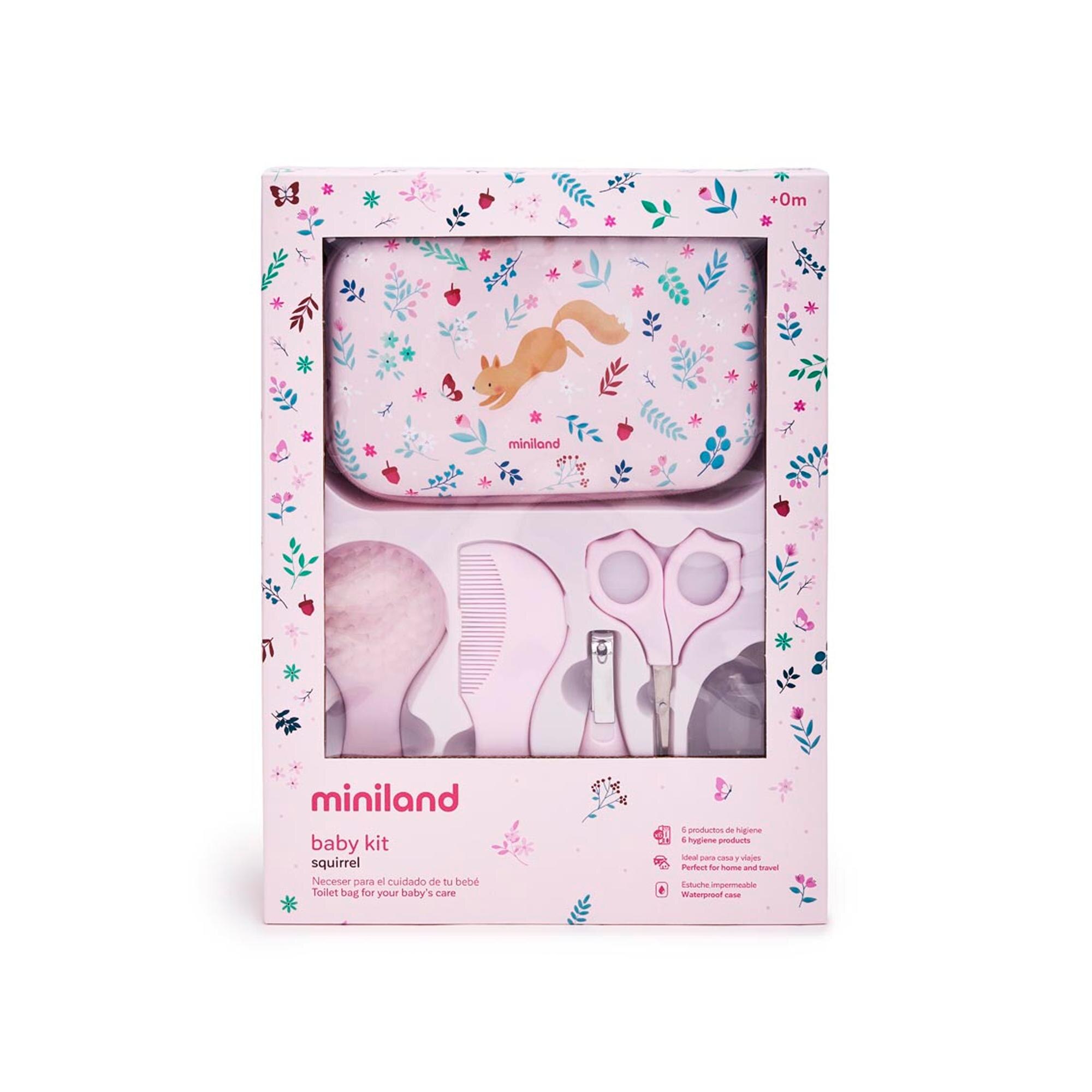 Kit de Higiene Miniland BabyKit com 6 Peças Coleção Dreamland Rosa-claro-8