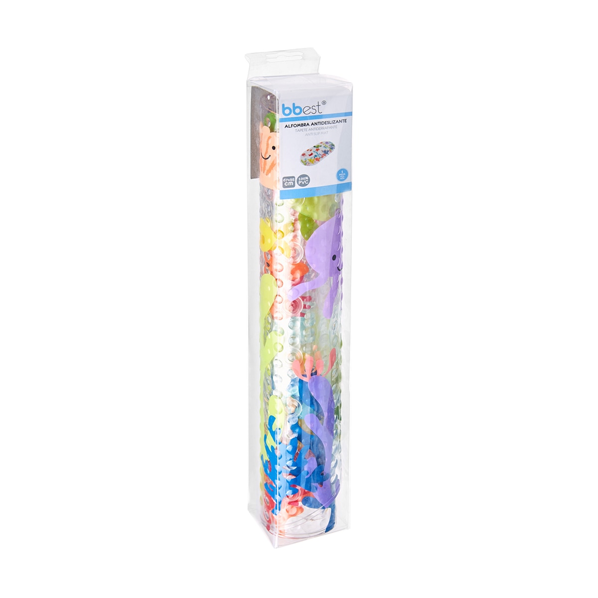 Tapete de banho Mundo Marinho antideslizante transparente/multicolor Multicolor-2