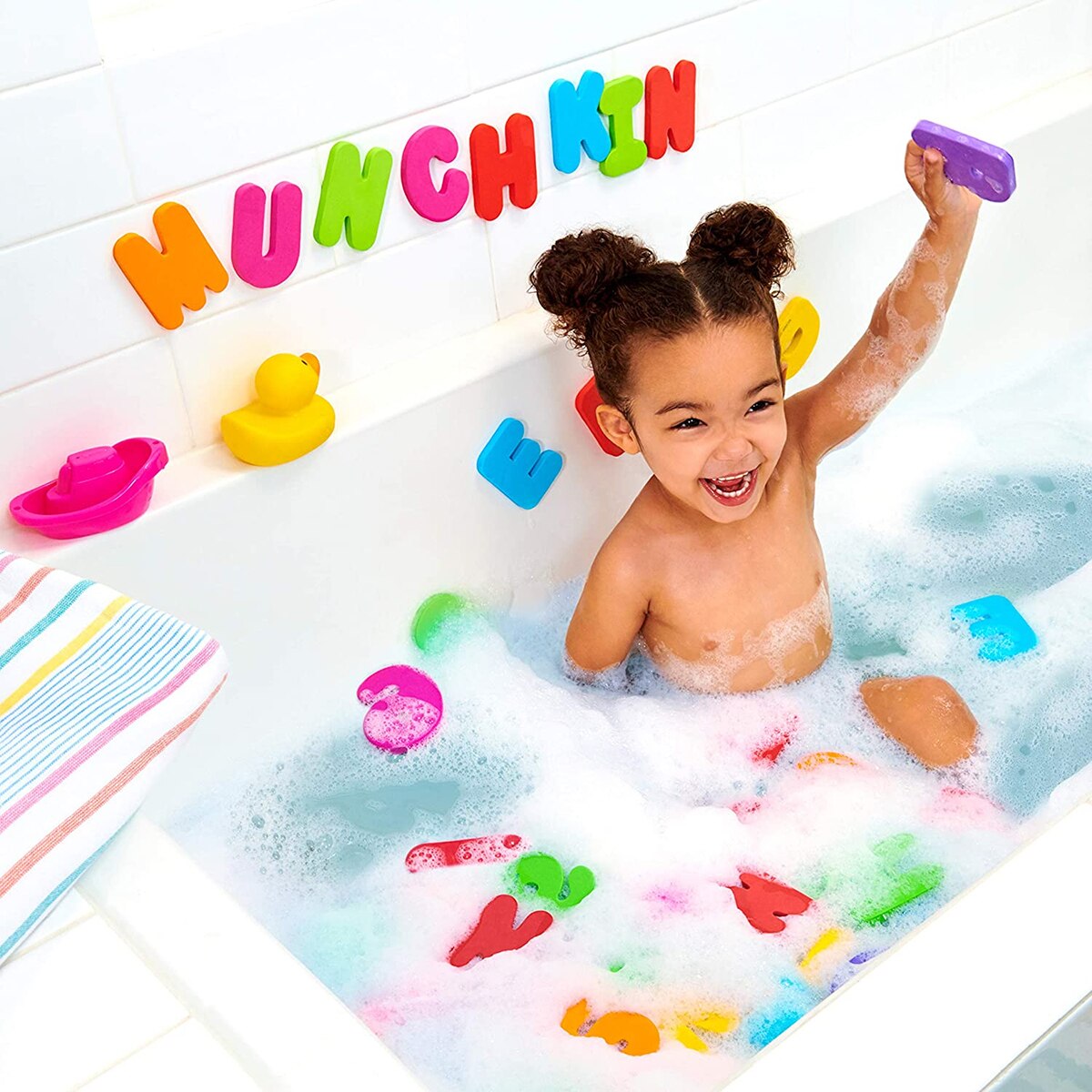 Letras y números para la bañera (36 ud.) Multicolor-5