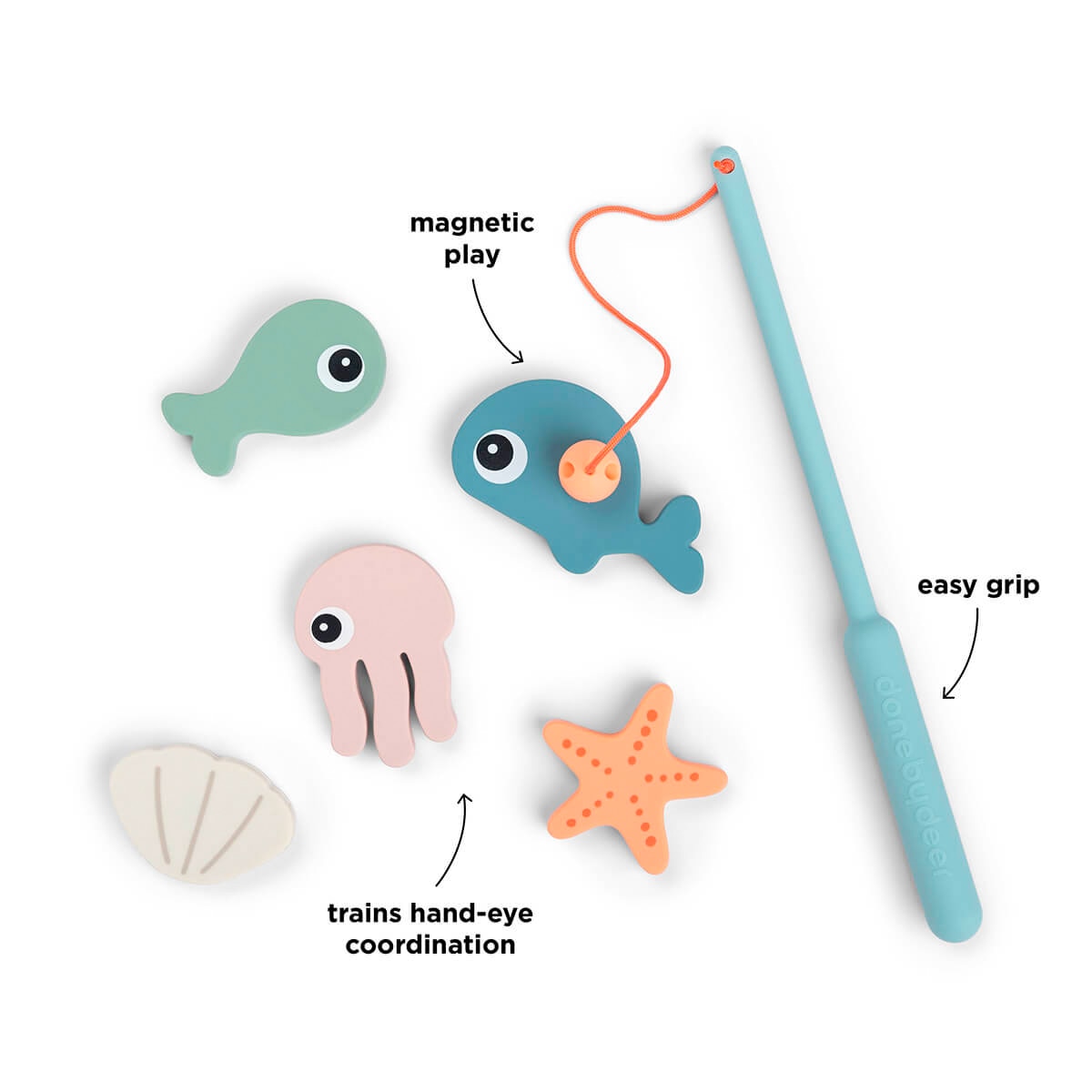 Brinquedo de Banho de Silicone com Íman Azul-celeste-2