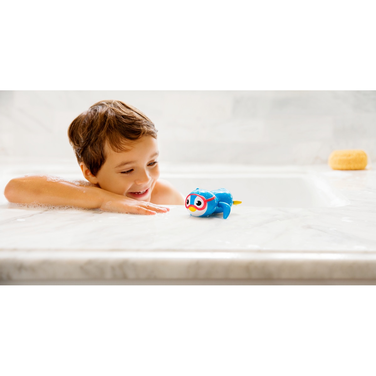Juguete de baño Munchunkin pingüino nadador Scuba Azulón Azulón-3