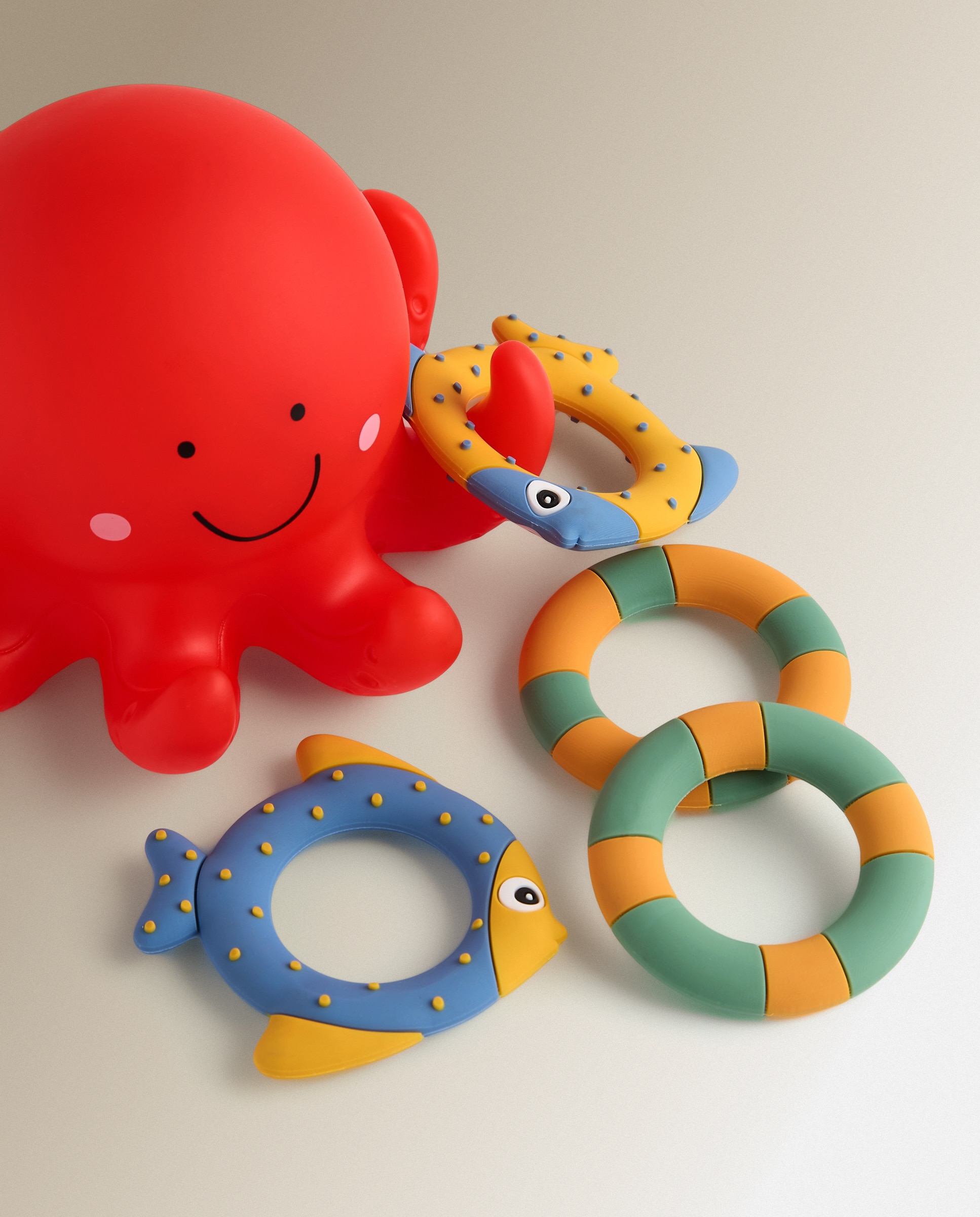 Brinquedo de Banho Polvo Termossensível com Aros Multicolor-2