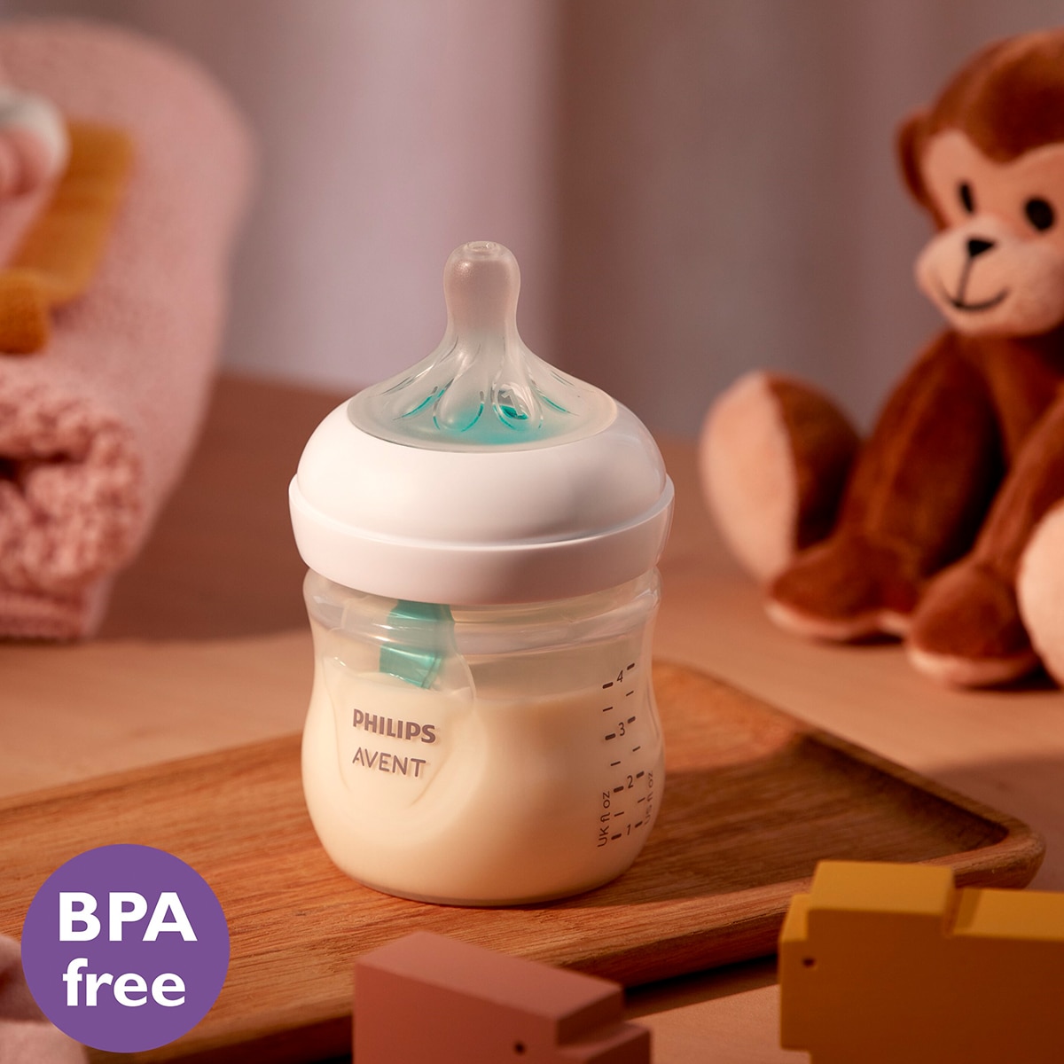 Pack doble Biberones 125ml Philips Avent Natural Response con sistema Airfree, Tetina flujo 2 lento Blanco Blanco-8