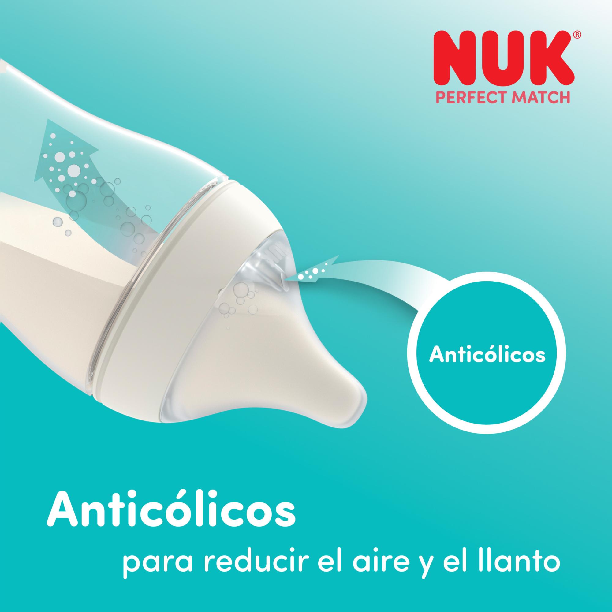 Biberón Perfect Match Nuk con control de temperatura 260ml colecc. Disney - Gris claro Gris claro-3