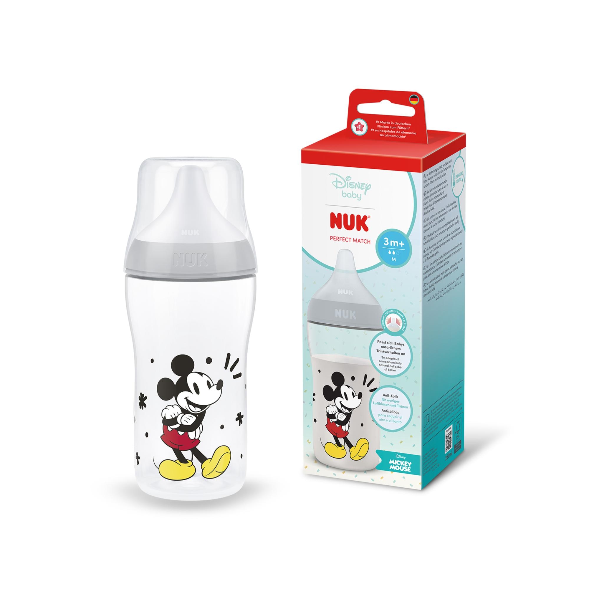 Biberón Perfect Match Nuk con control de temperatura 260ml colecc. Disney - Gris claro Gris claro-7