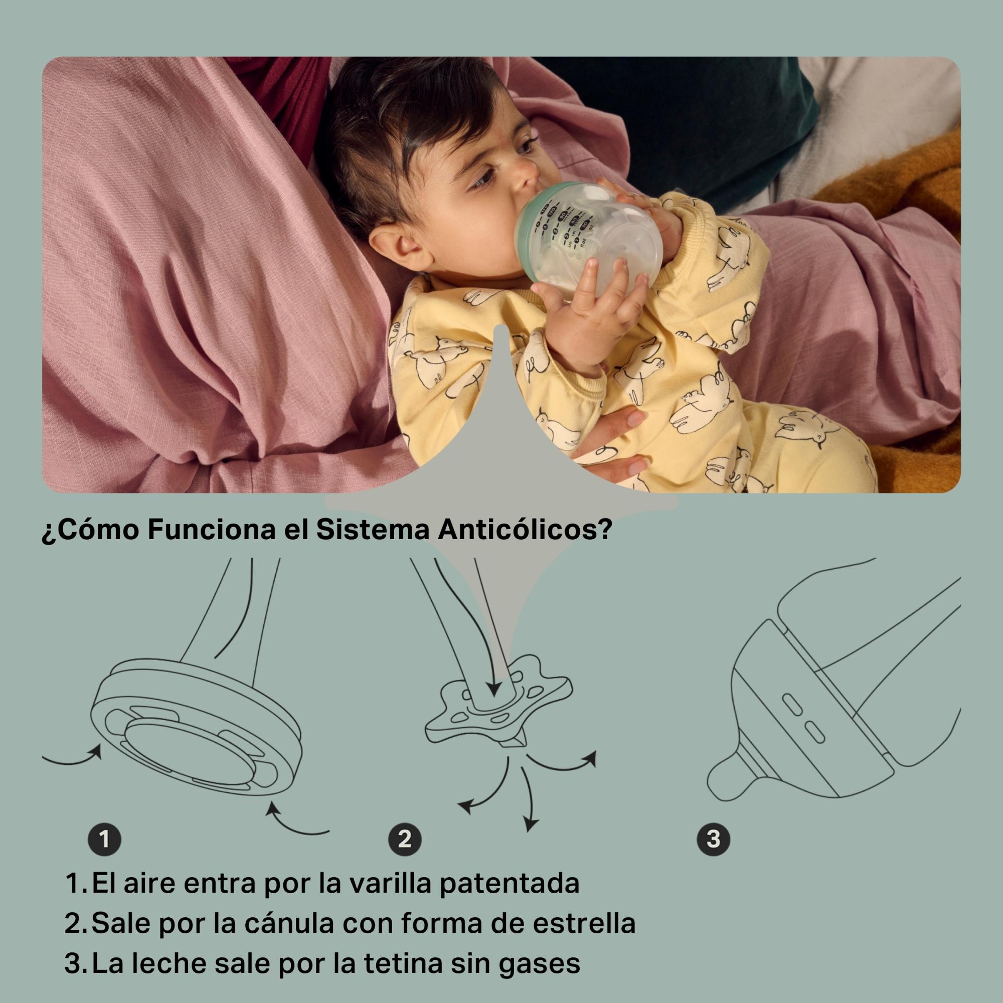Biberon Tommee Tippee Advanced Anti Colic Flujo Lento 150ml - Blanco Blanco-5