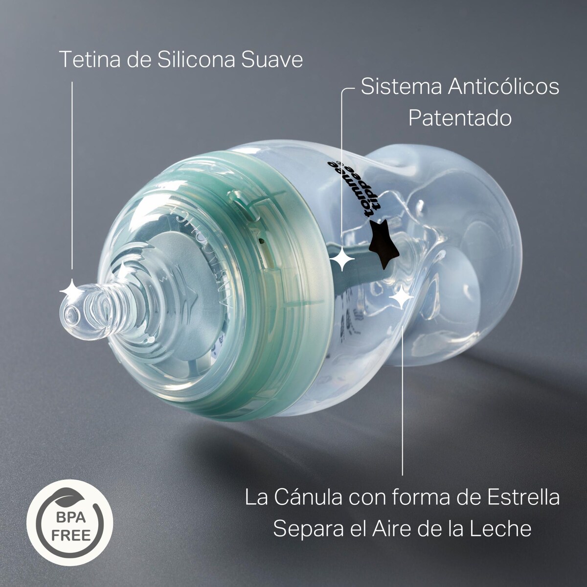 Biberão Advanced Anti Colic Fluxo Lento Pack 2 Unidades - 260 ml Branco-3