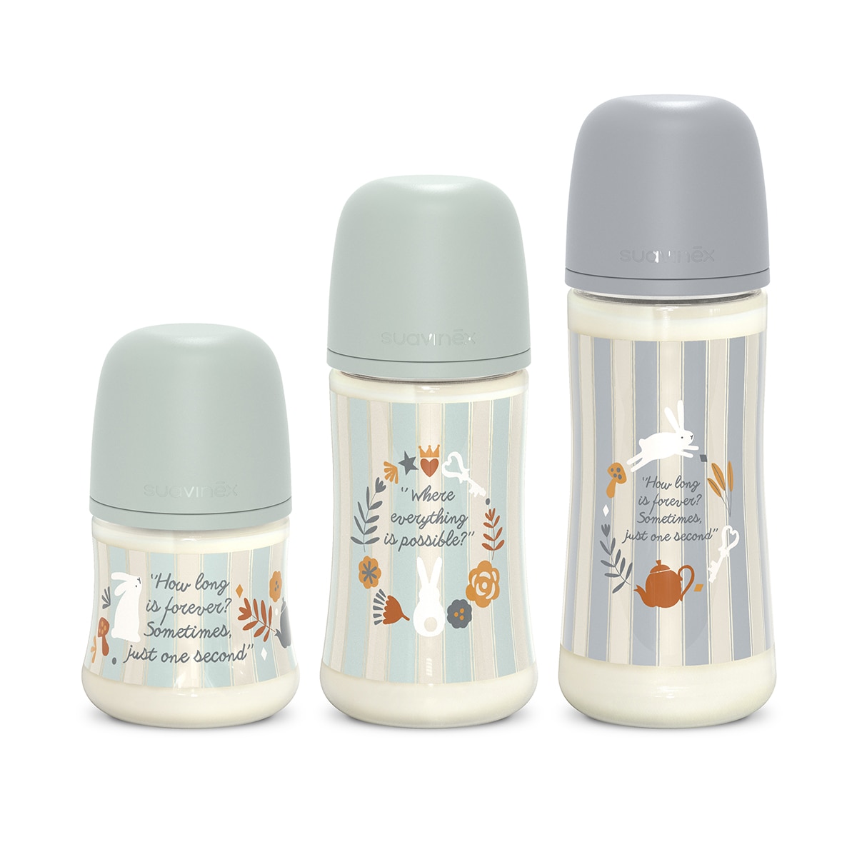 Biberón Poliamida con tetina Fisiológica SX Pro Suavinex Wonderland Flujo Lento 150ml - Azul claro Azul claro-3
