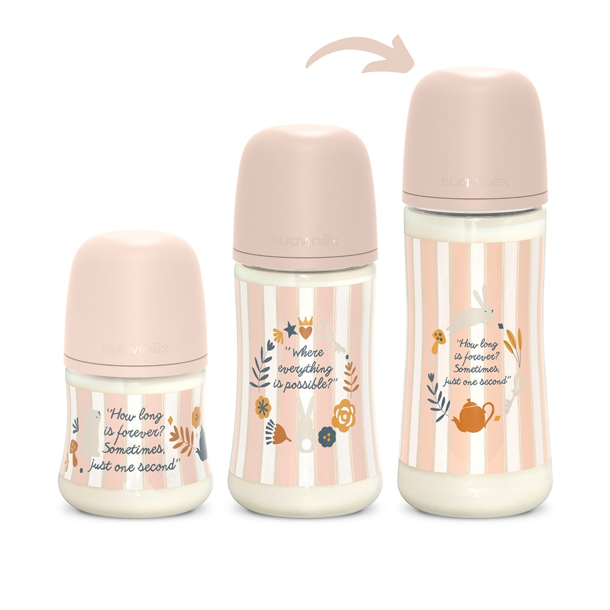 Biberón Poliamida con tetina Fisiológica SX Pro Suavinex Wonderland Flujo Denso 360ml Rosa claro Rosa claro-3