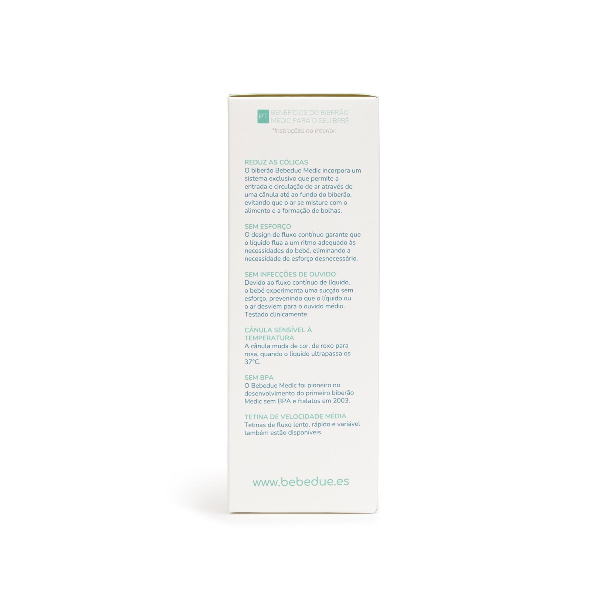 Pack biberones anticólicos Bebedue Medic 260 ml, 2 unidades - Blanco Blanco-3