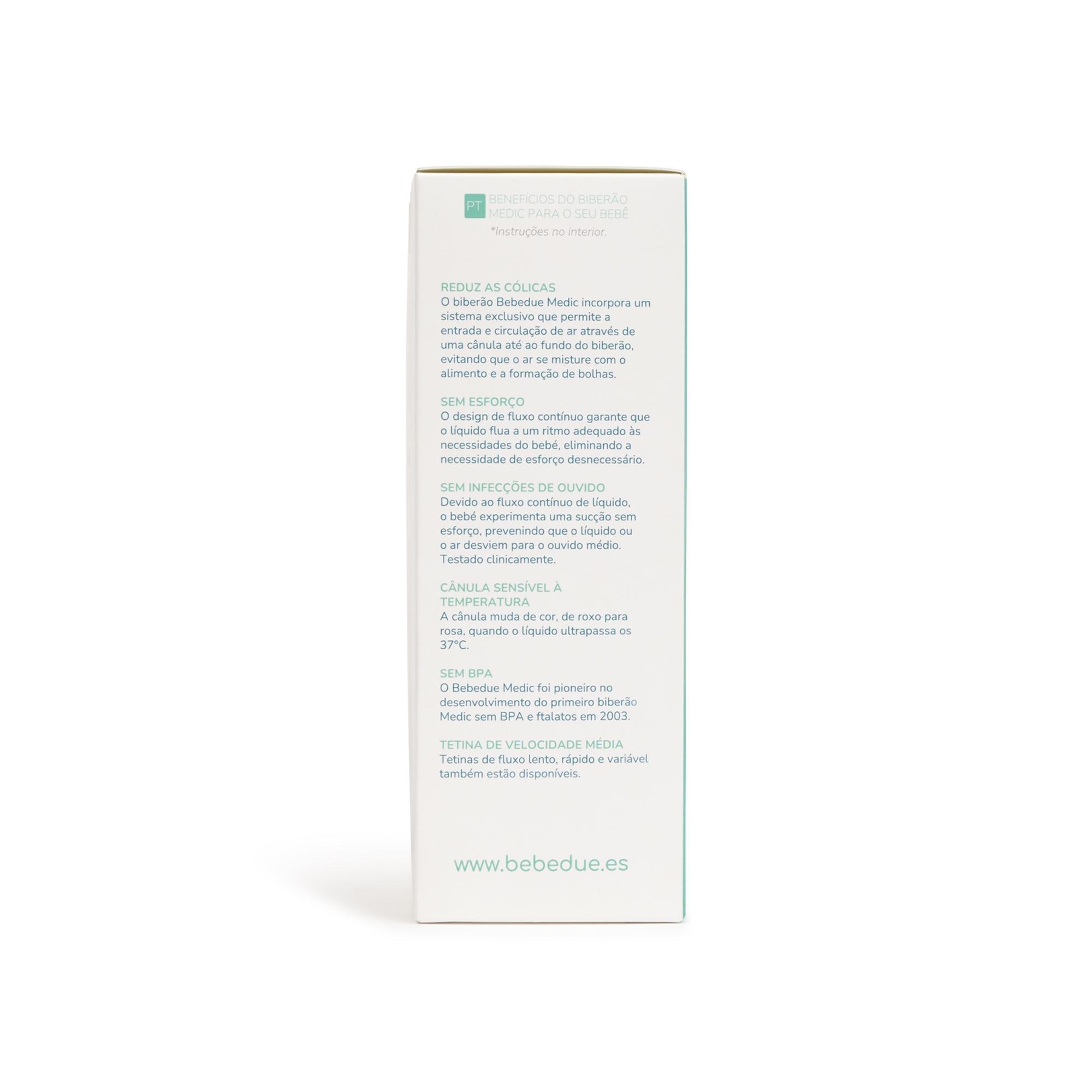 Pack de Biberões Anticólicas Bebedue Medic 330 ml, 2 Unidades Branco-3
