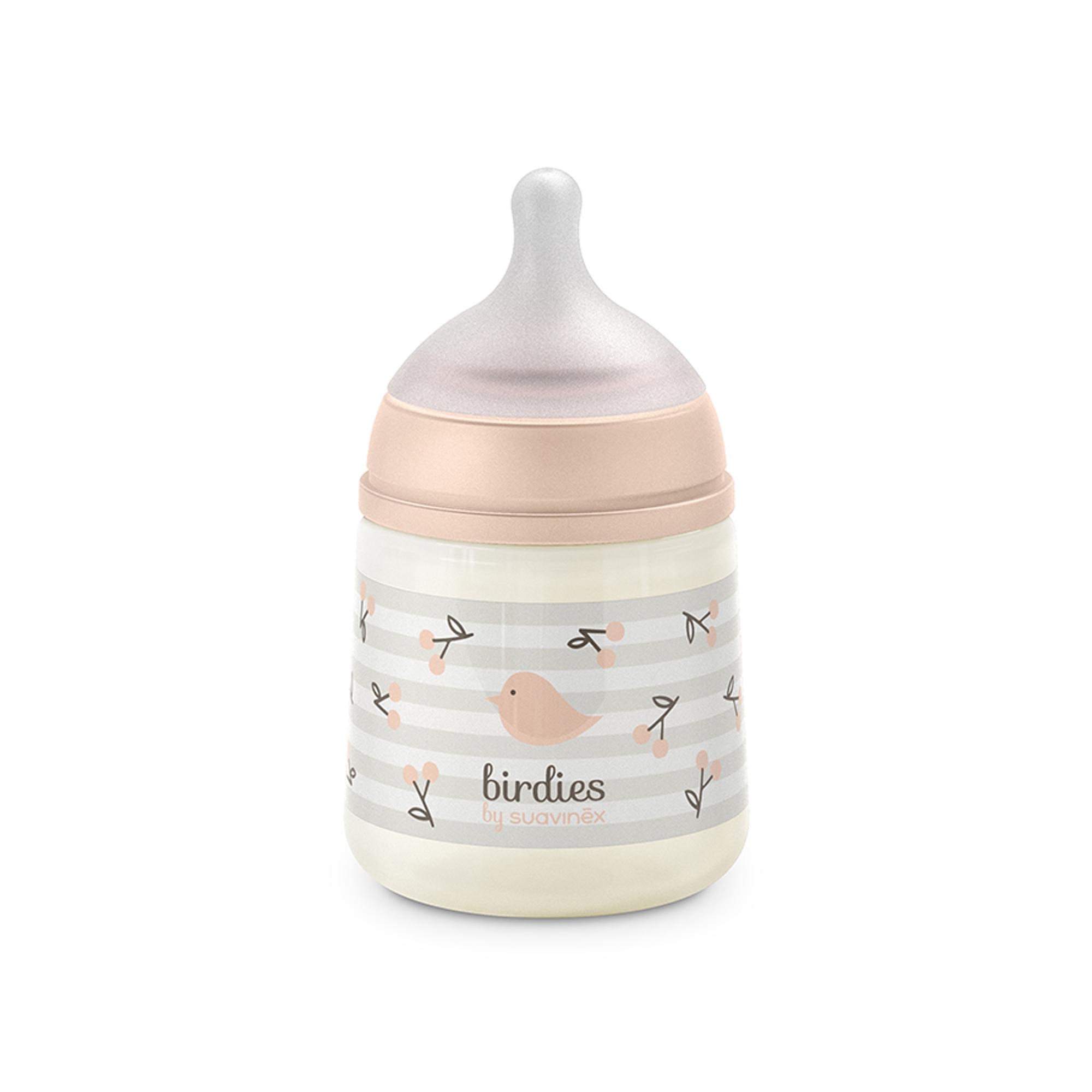 Biberão Fisiológico Fluxo Lento 150 ml Coleção Birdies Rosa-claro-2
