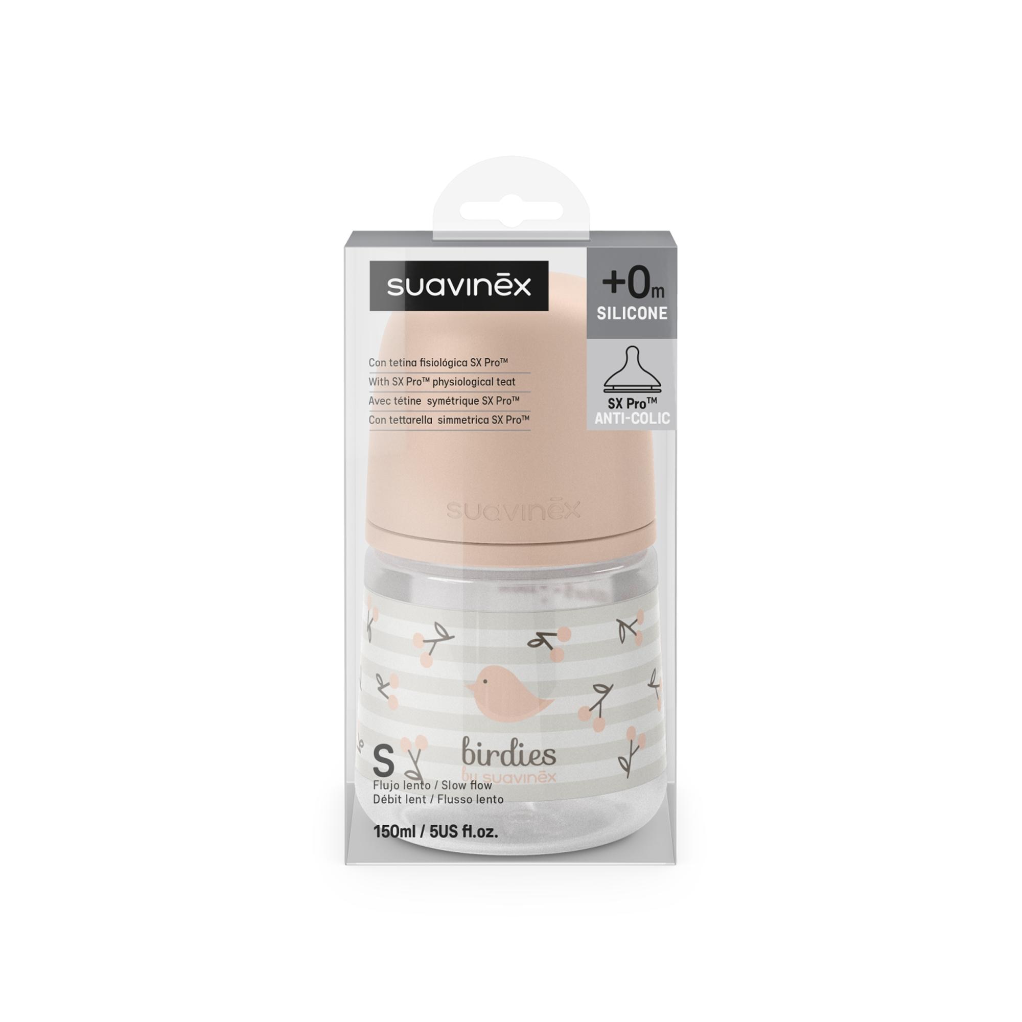 Biberão Fisiológico Fluxo Lento 150 ml Coleção Birdies Rosa-claro-3