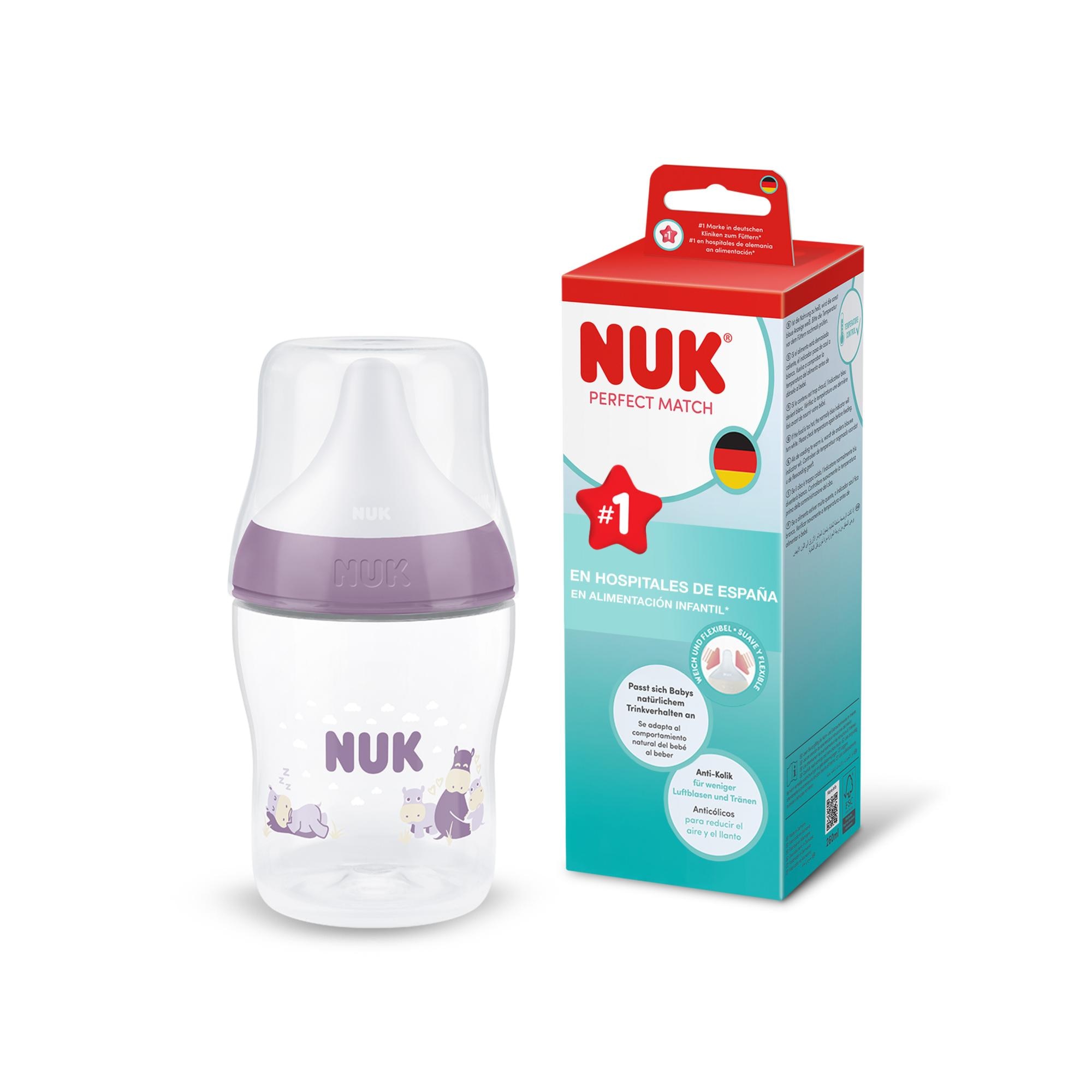 Imagen 6 de Biberon perfect match NUK con control temperatura 150ml - Lila Lila