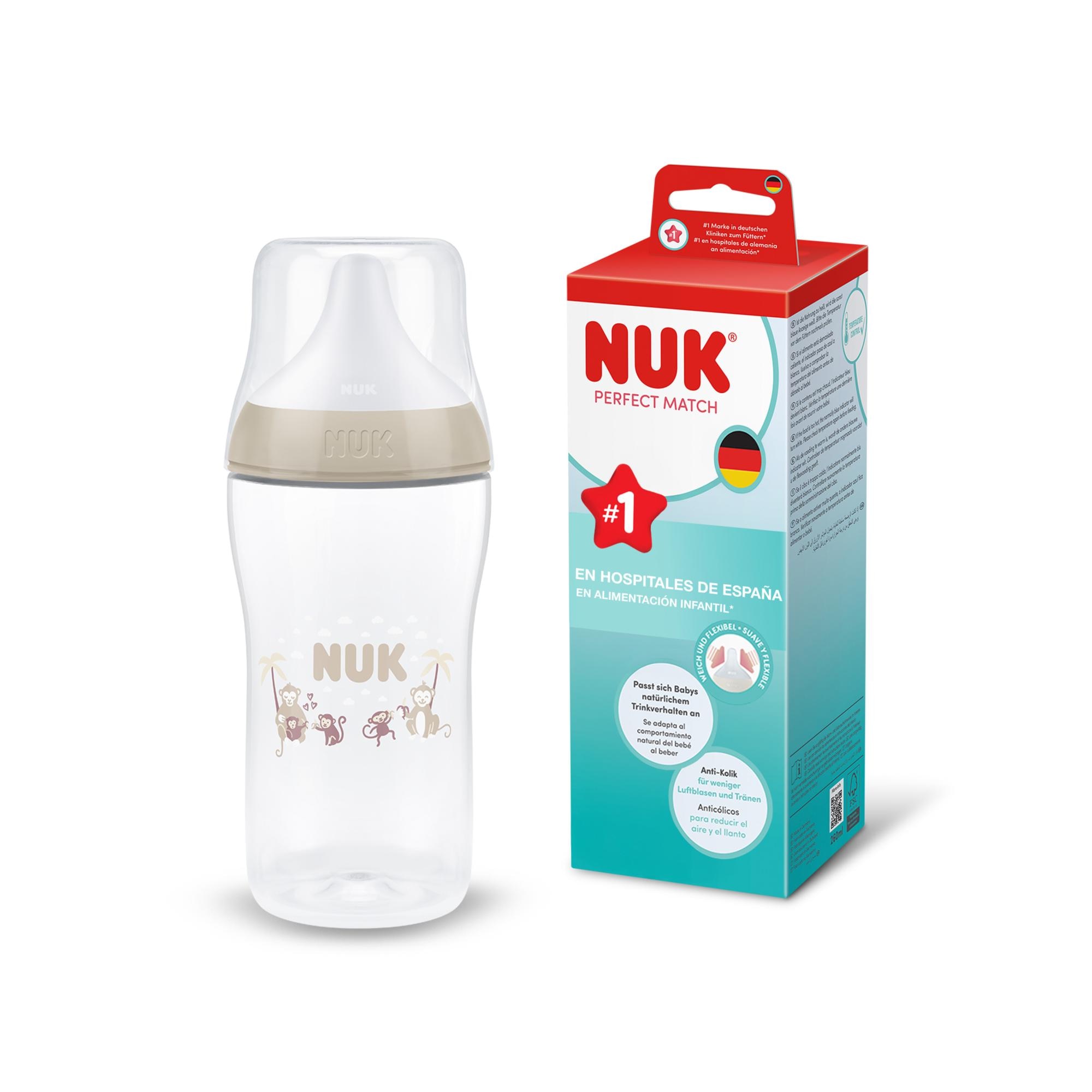 Imagen 3 de Biberón perfect match NUK con control temperatura 260ml - Beige Sierra Beige Sierra