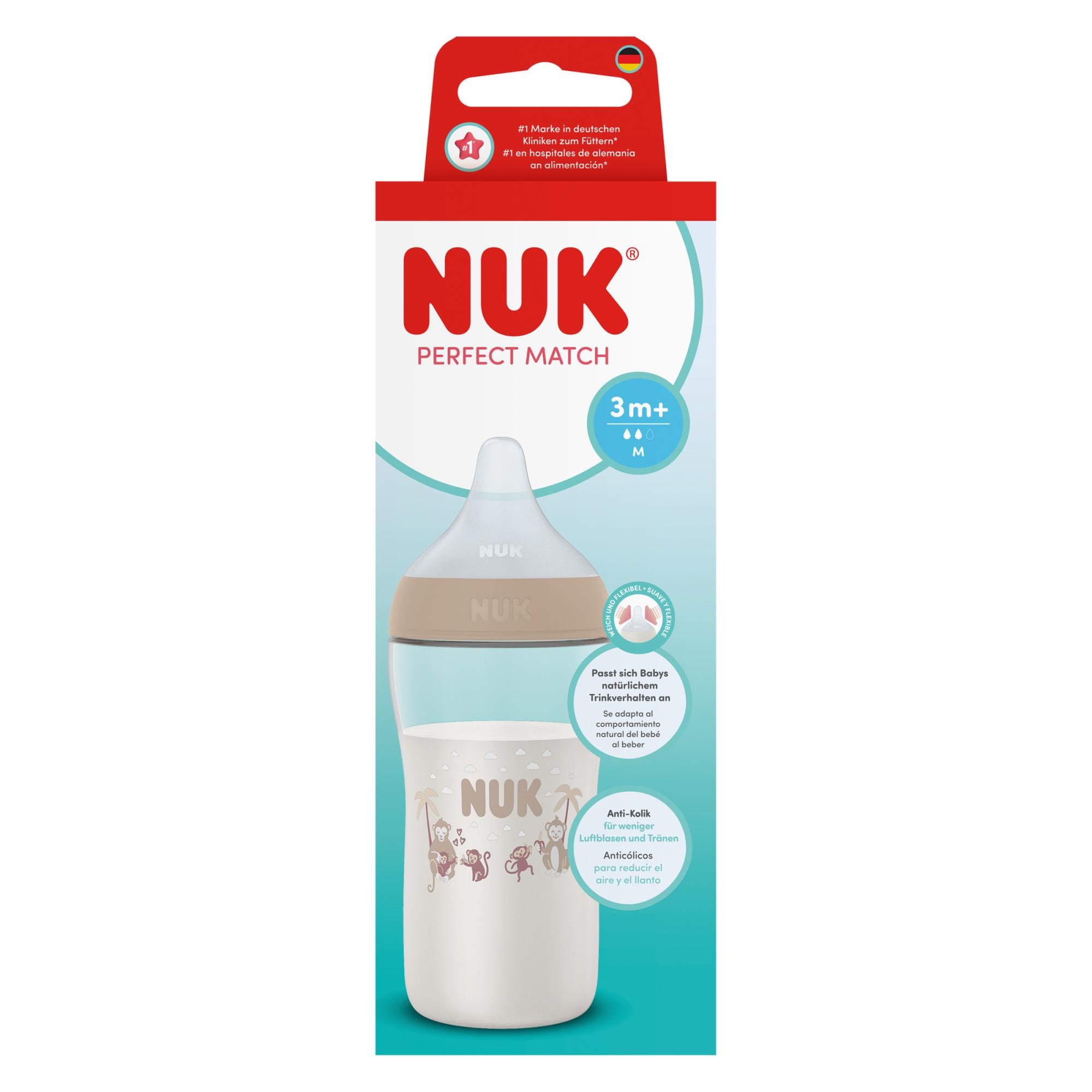 Imagen 7 de Biberón perfect match NUK con control temperatura 260ml - Beige Sierra Beige Sierra