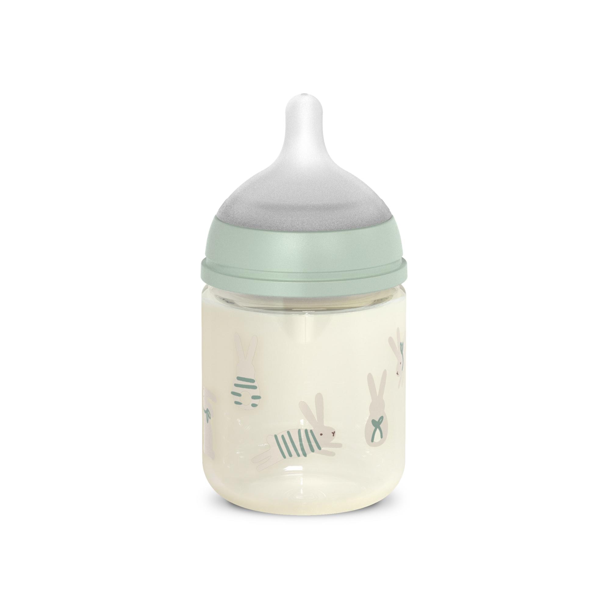Biberón vidrio con tetina Fisiológica SX Pro Suavinex Wonderland 2.0 Flujo Lento 120ml - Verde anticuario Verde anticuario-2